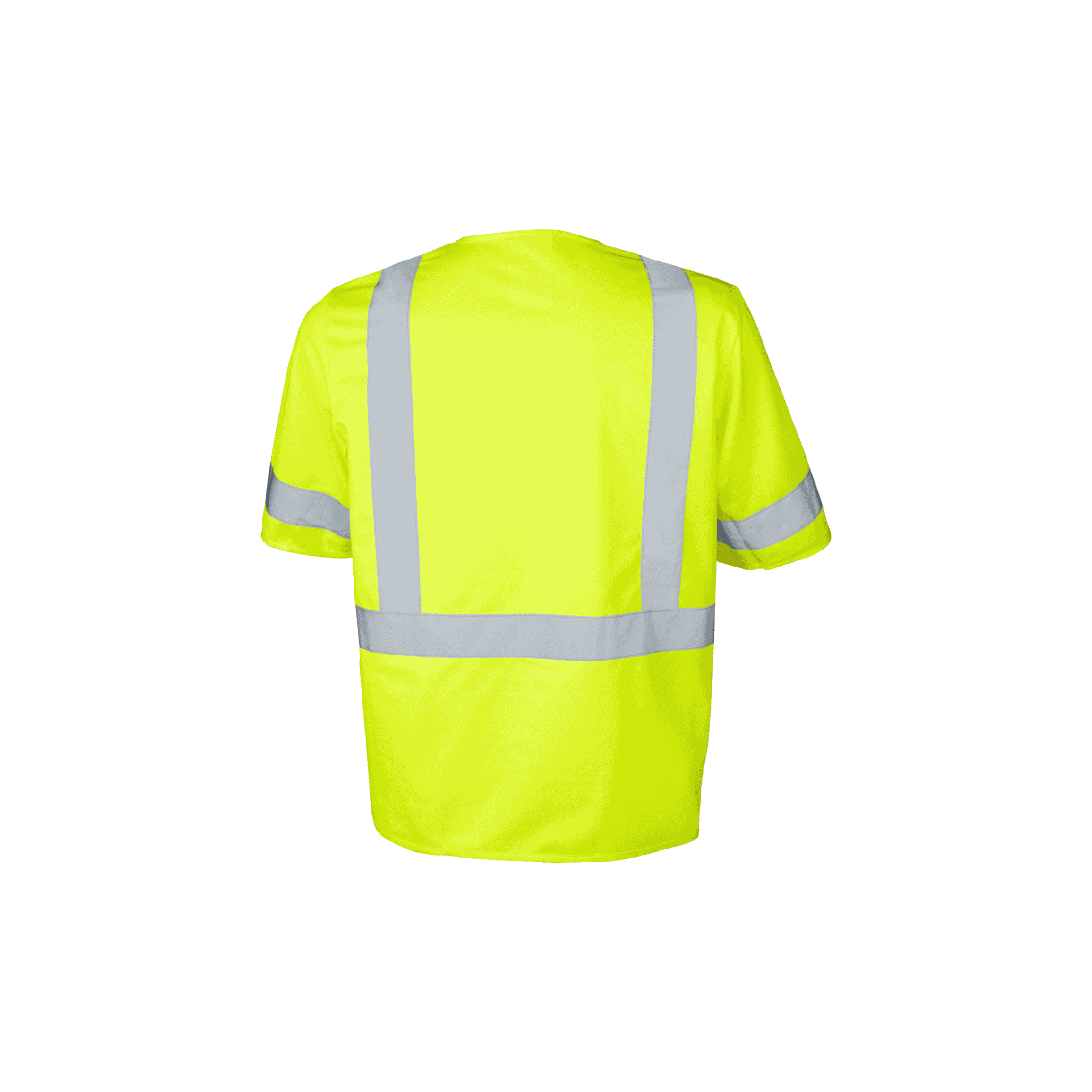 Class 3 Lime Polyester Fabric Safety Vest with Hook and Loop