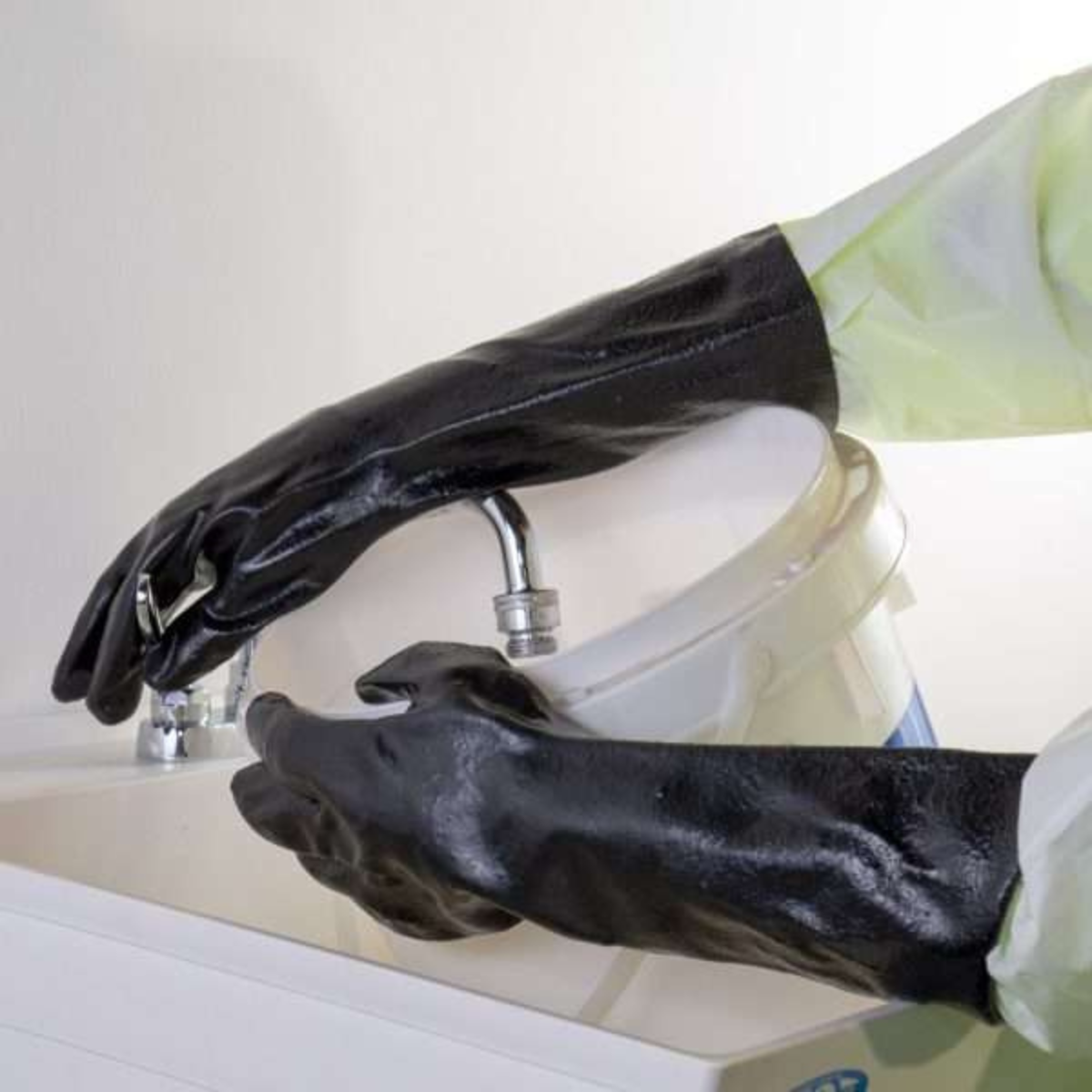 Chemical Resistant PVC Glove - 18" Smooth Finish Black
