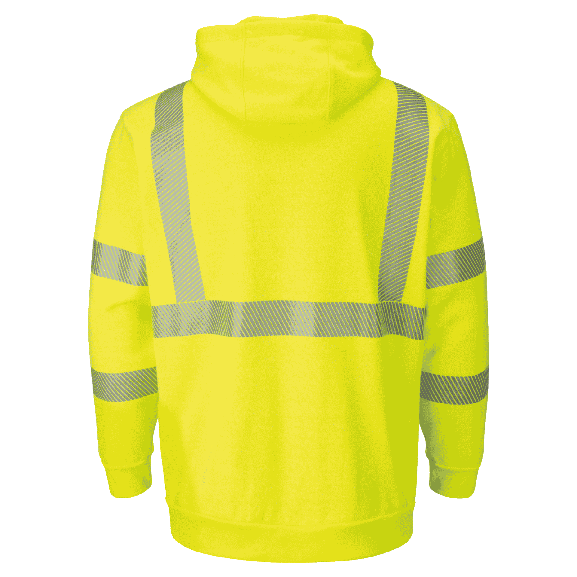 Hi Vis Yellow Hooded Sweatshirt – FR Zip-Front with Waffle Lining, ANSI Class 3