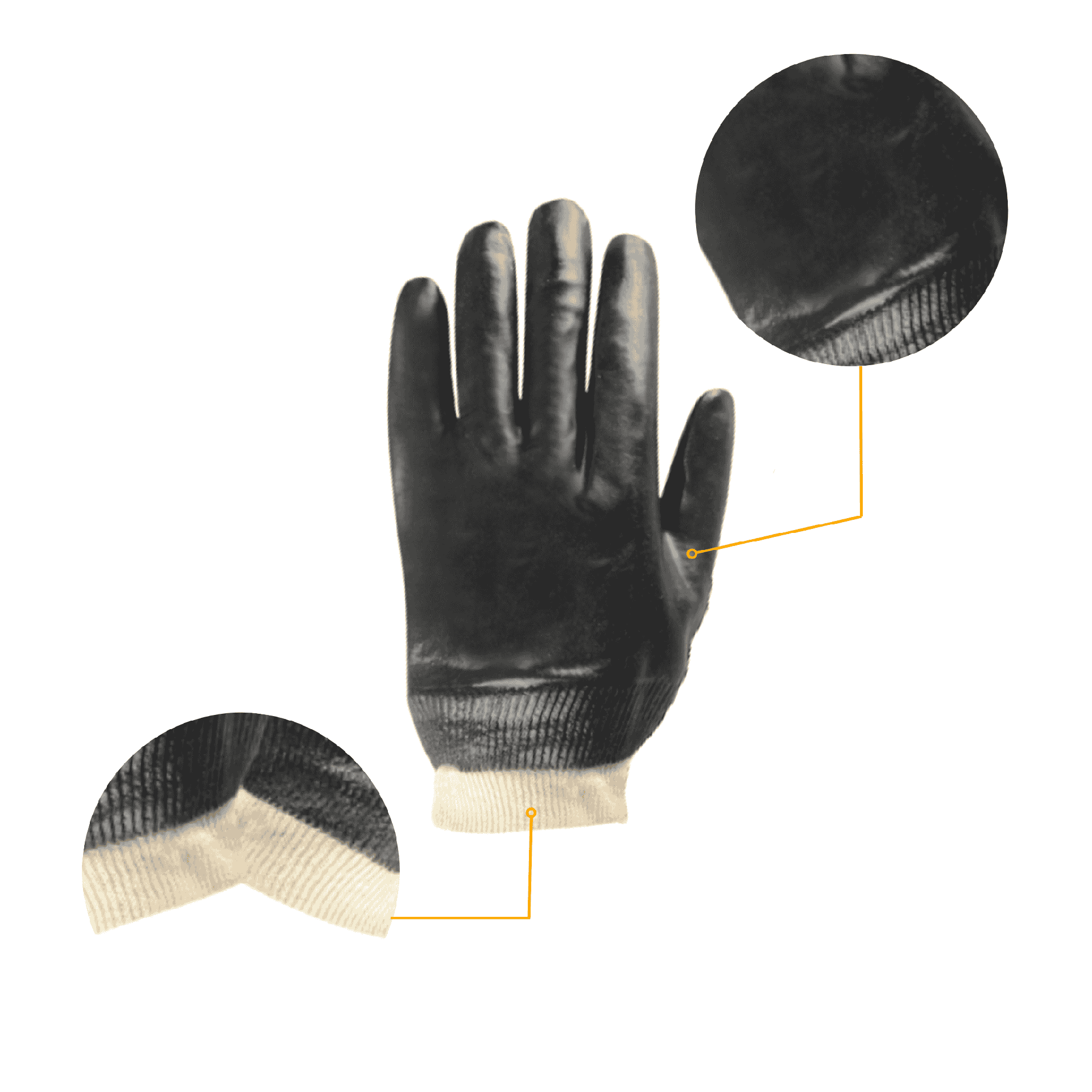Chemical PVC Glove - Knit Wrist Smooth Finish