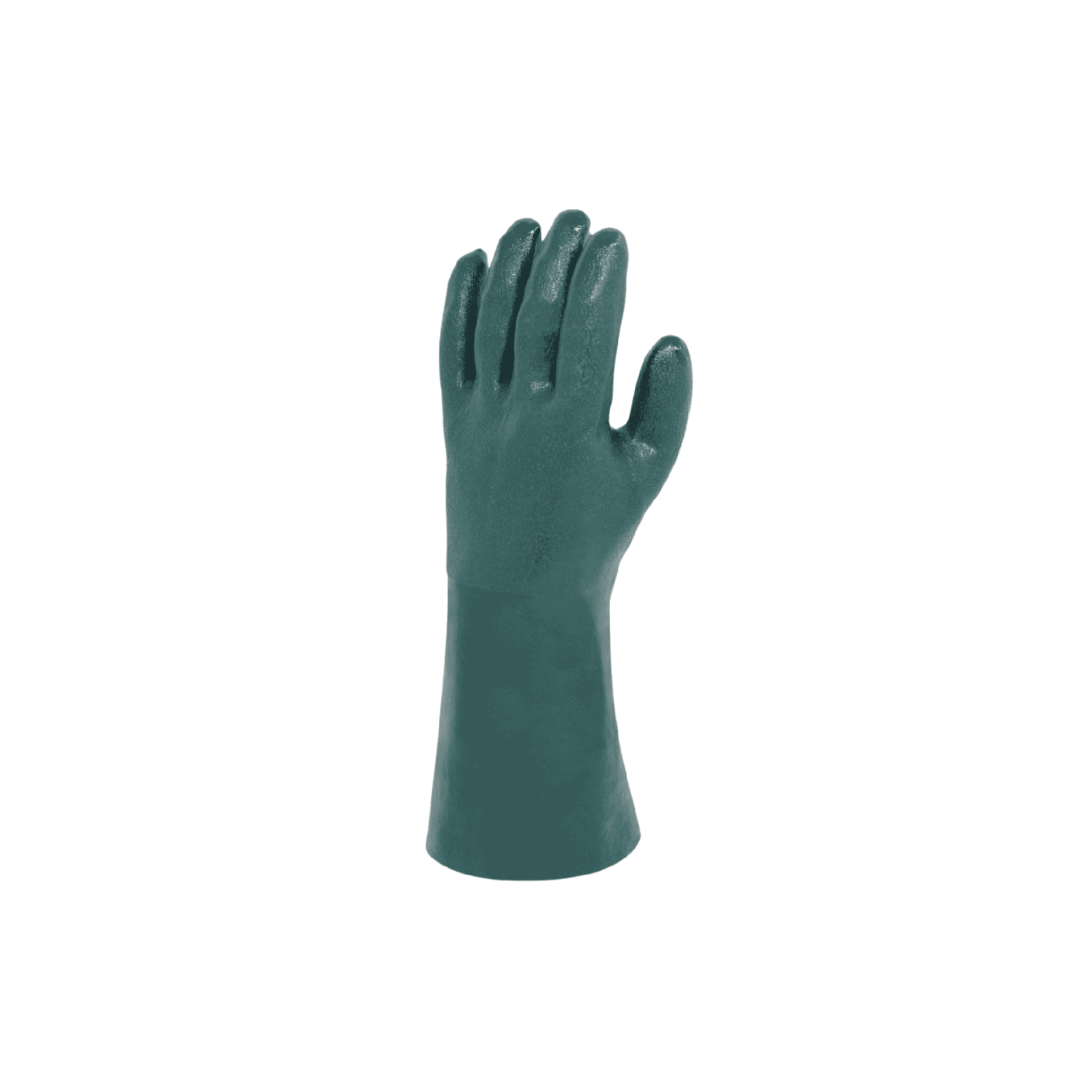 Chemical Resistant PVC Gloves - 14" Sandy Finish Green