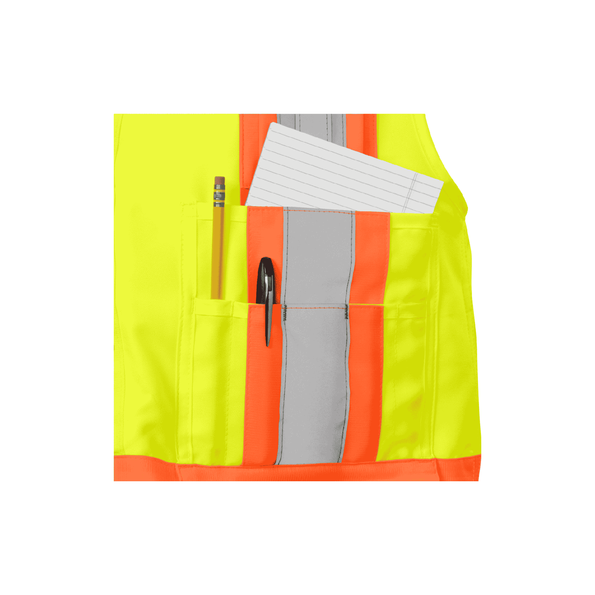 Class 2 Multi-Pocket Lime Safety Vest with Snap Front
