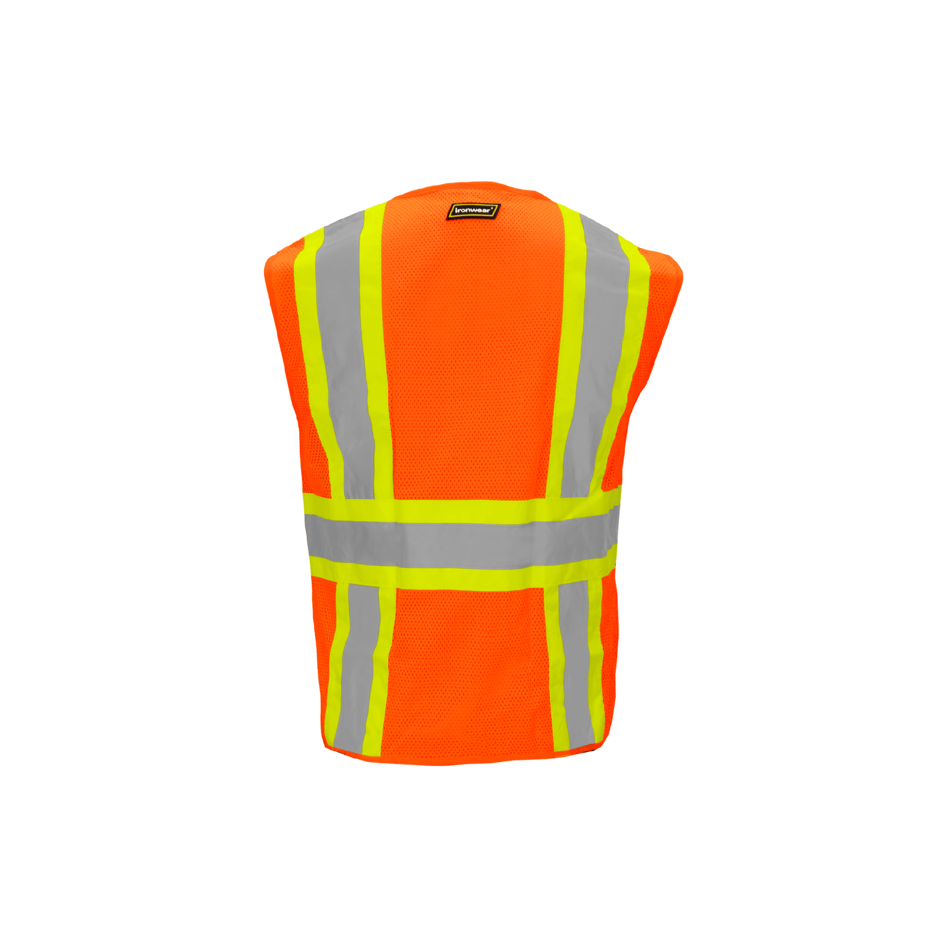 Class 2 Orange Safety Vest with Zipper Closure (6 Pockets)