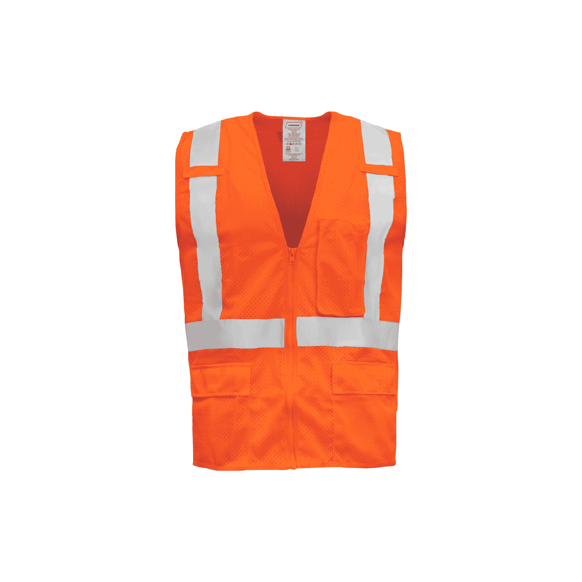 Class 2 Orange Economy Zipper Closure Vest