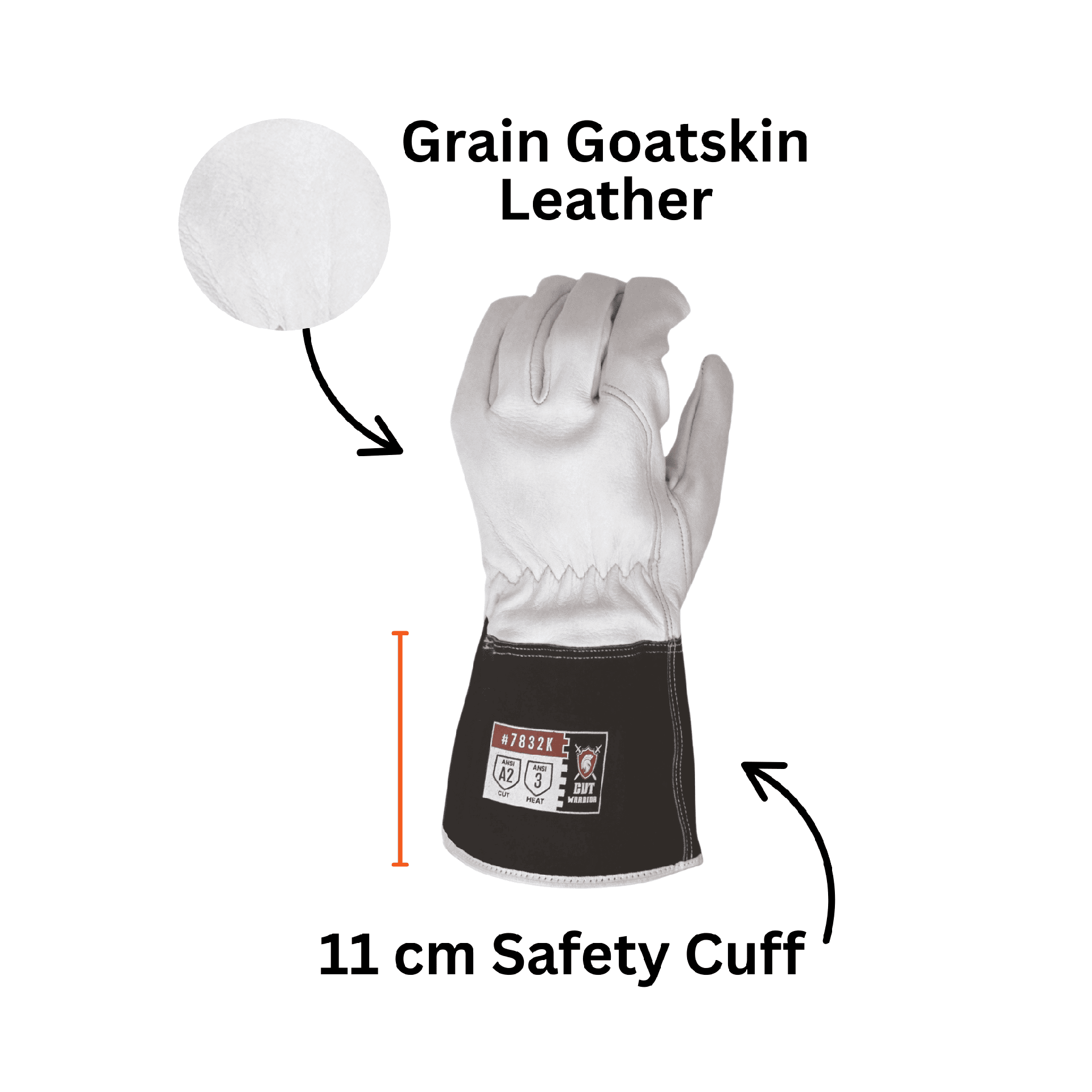 Single Pair - Cut Warrior Goat Grain TIG Welding Gloves