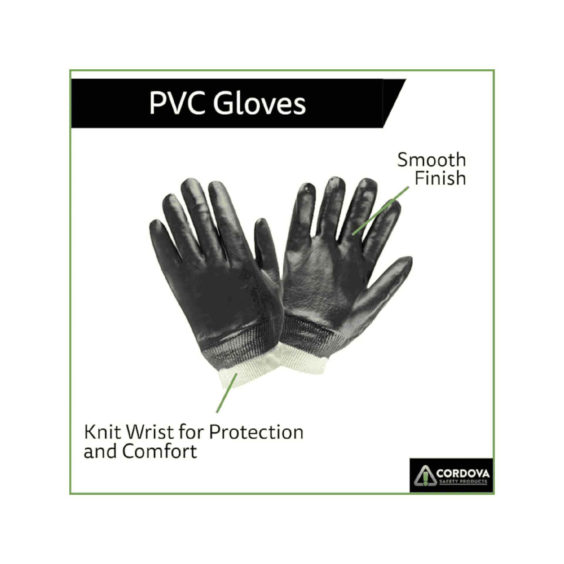 Chemical PVC Glove - Knit Wrist Smooth Finish