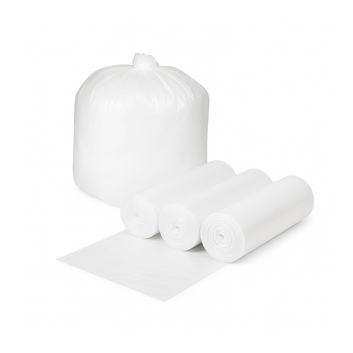 Clear Trash Bag - 44 Gallon HDPE/LLDPE Can Liner, 40x48", 12 Micron, 250/Case