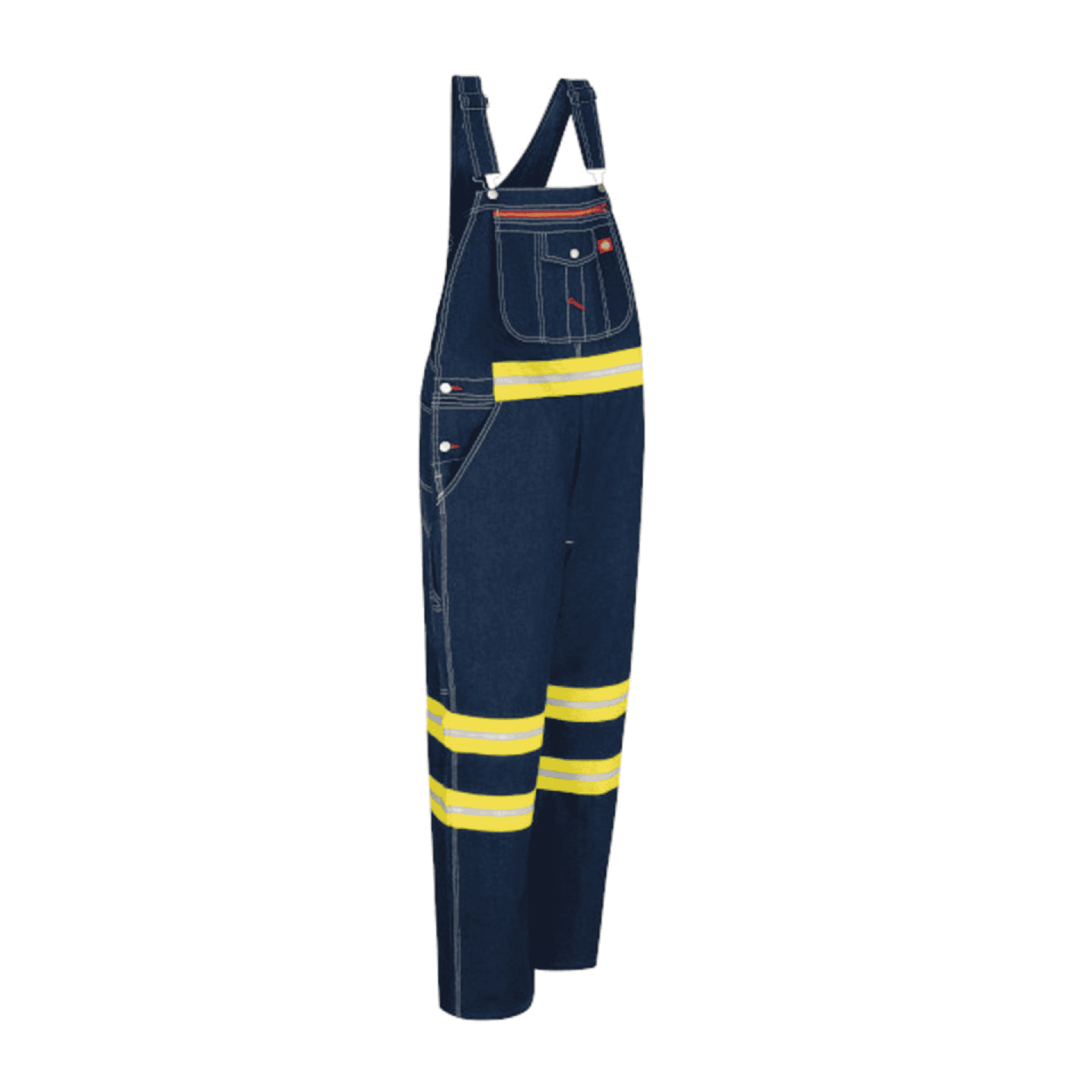Enhanced Visibility Denim Bib Overalls – 100% Cotton with Reflective Trim