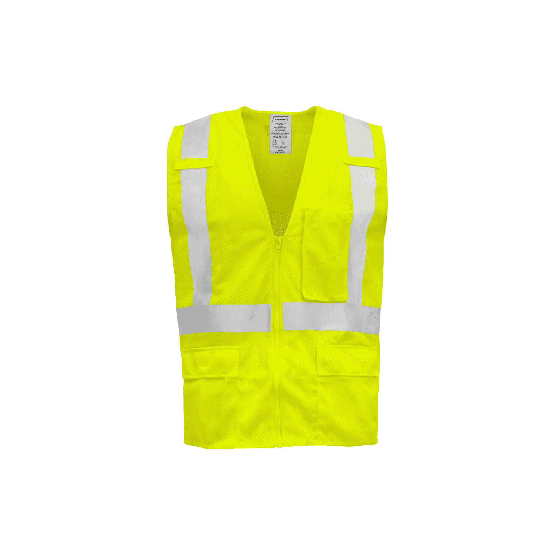 Class 2 Lime Economy Zipper Closure Vest