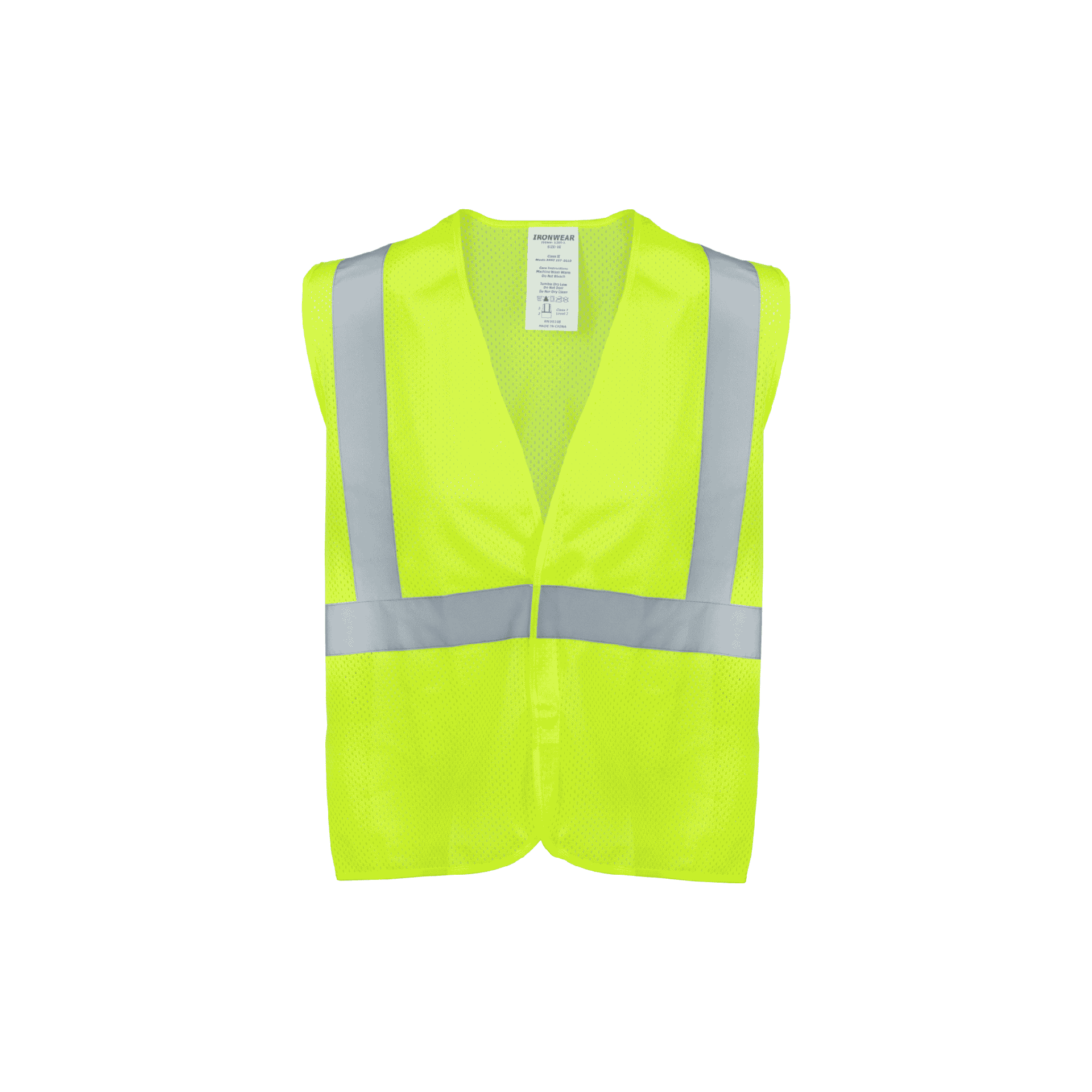 Class 2 Lime Mesh Hook and Loop Closure Vest