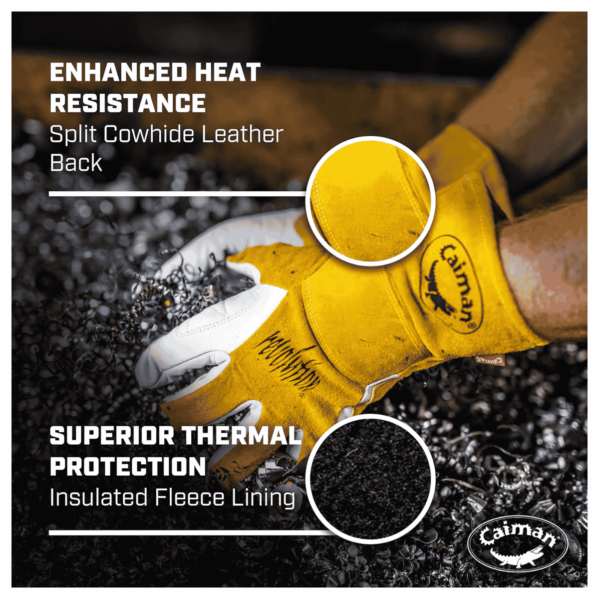 Single Pair - Caiman Premium Goat Grain TIG Welding Glove and 4 inch Extended Cuff