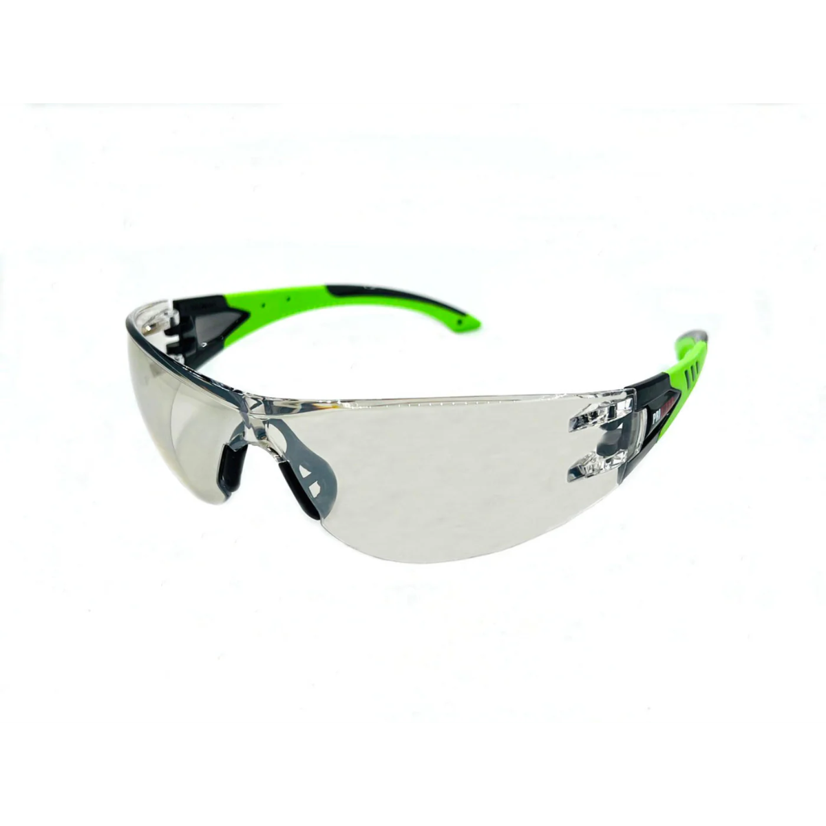 Indoor/Outdoor Sporty Safety Glasses with Hi Vis Green Temples
