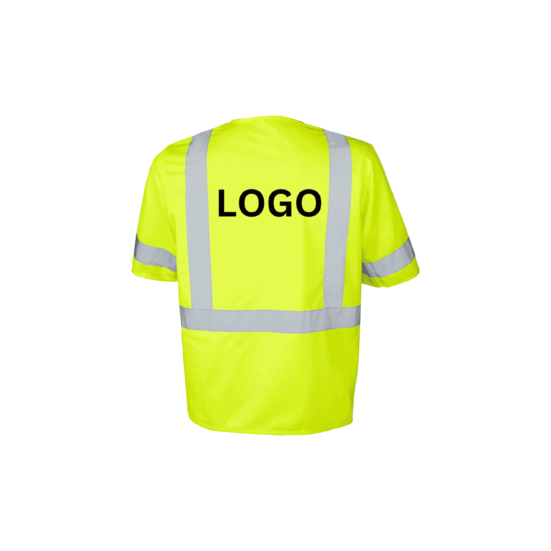 Class 3 Lime Polyester Fabric Safety Vest with Hook and Loop