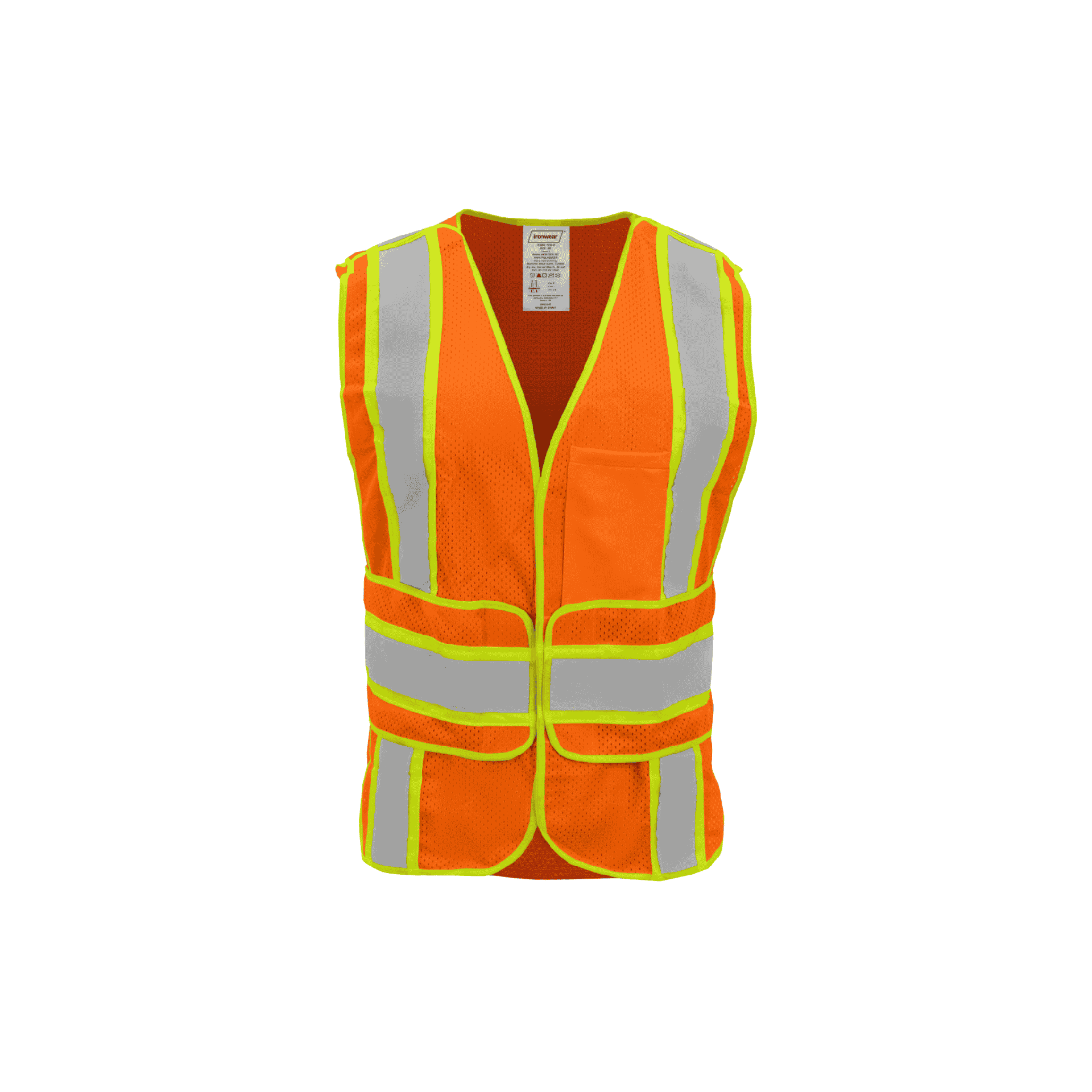 Class 2 Orange 5 Point Breakaway Safety Vest with Chevron Back Pattern