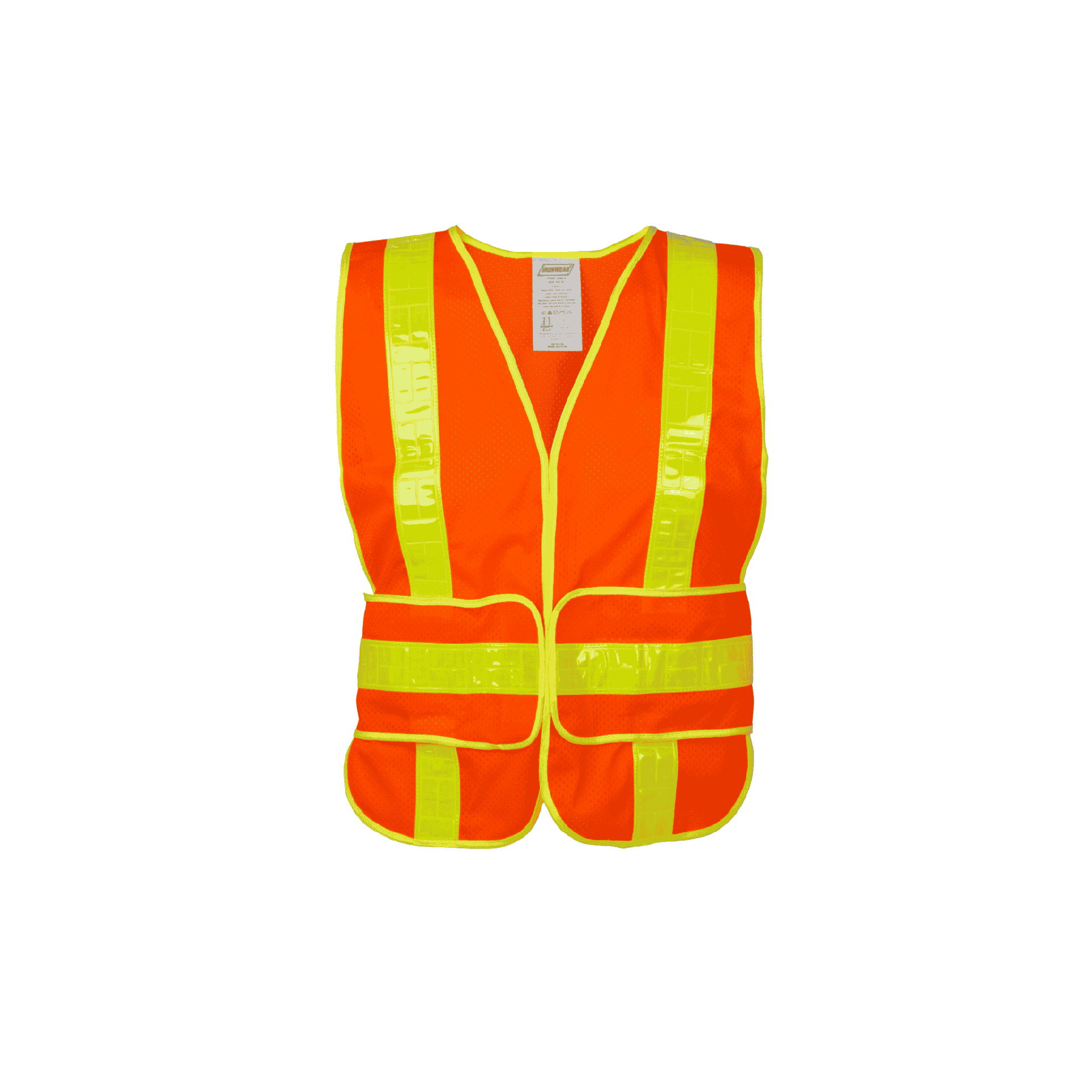 Class 2 Orange Polyester Mesh Safety Vest with Lime Binding