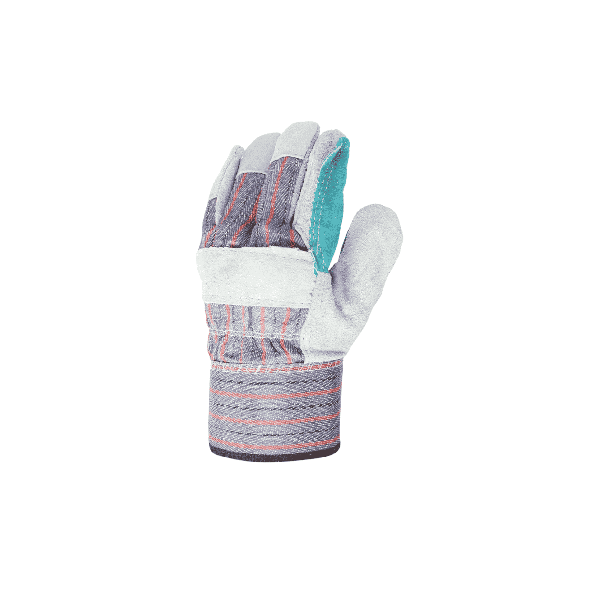 12 Pairs - Double Leather Palm Safety Cuff Work Gloves