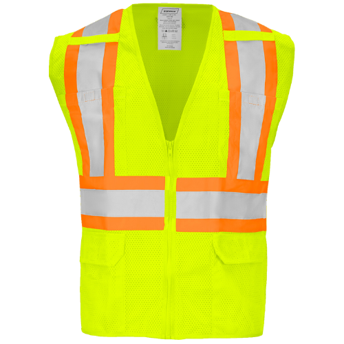 Hi Vis Lime Class 2 Zipper Mesh Vest