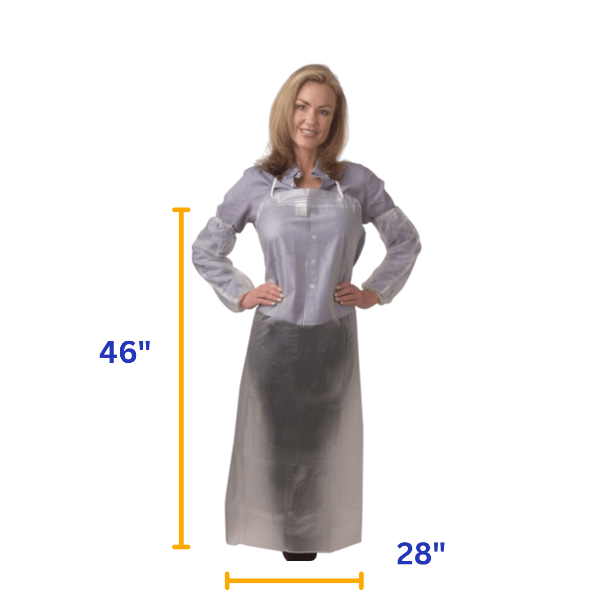 100 Pack Disposable Polyethylene Aprons, 1.25 Mil