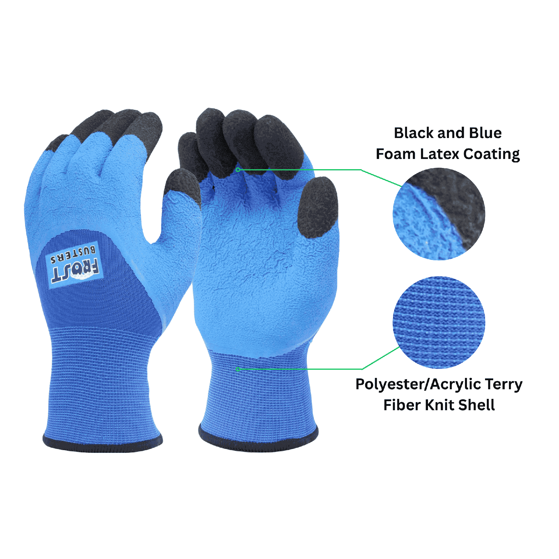 Single Pair - Frost Buster Thermal Winter Latex Coated Gloves