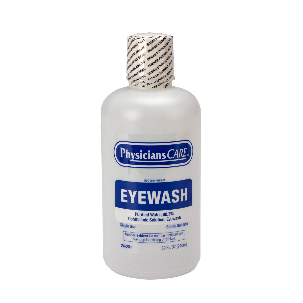 Eyewash Station, Single 32 oz. Screw Cap Bottle