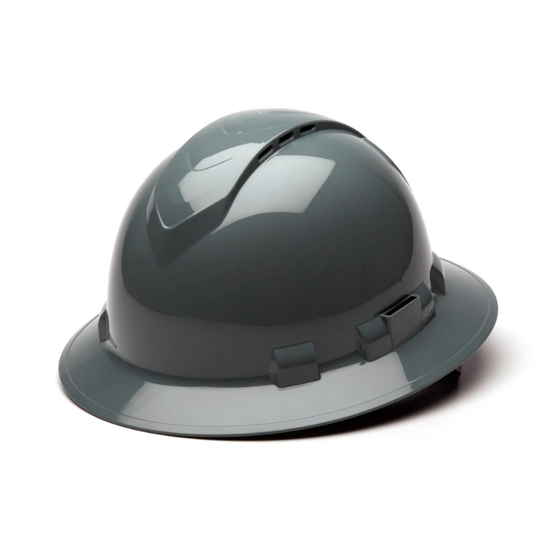 Pyramex Ridgeline Full Brim 4 Pt Hard Hats - Vented