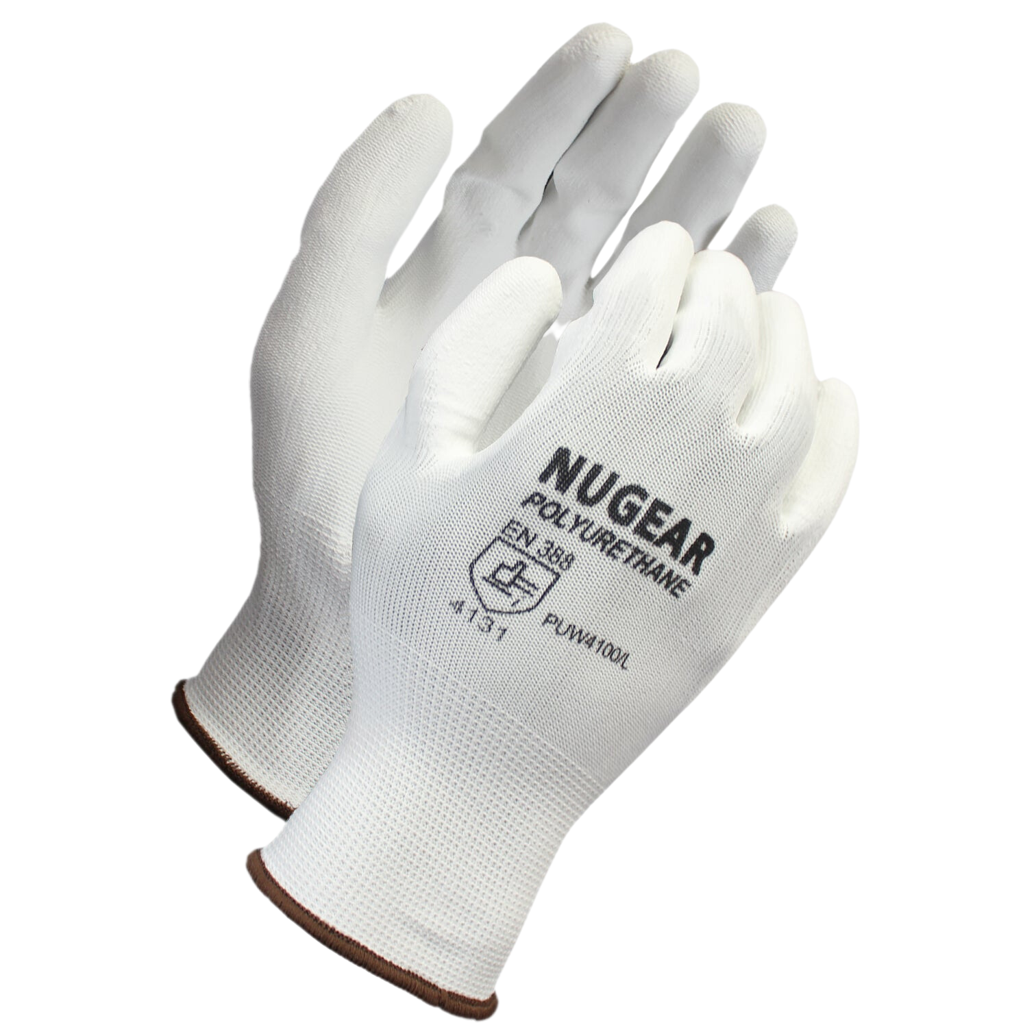 12 Pairs -White Polyurethane Coated Nylon Gloves