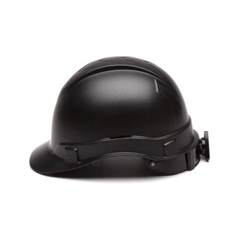 Black Graphite Pyramex Ridgeline Cap Style Hard Hat 4-Point Ratchet Suspension