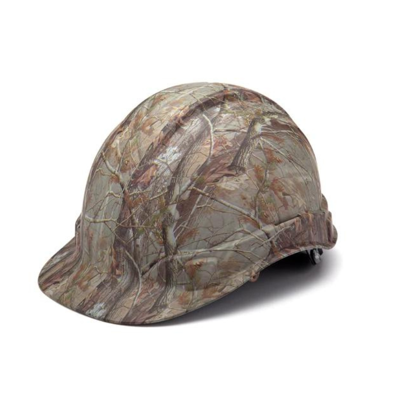 Matte Camo Pyramex Ridgeline HD Cap Style Hard Hat 4-Point Ratchet Suspension