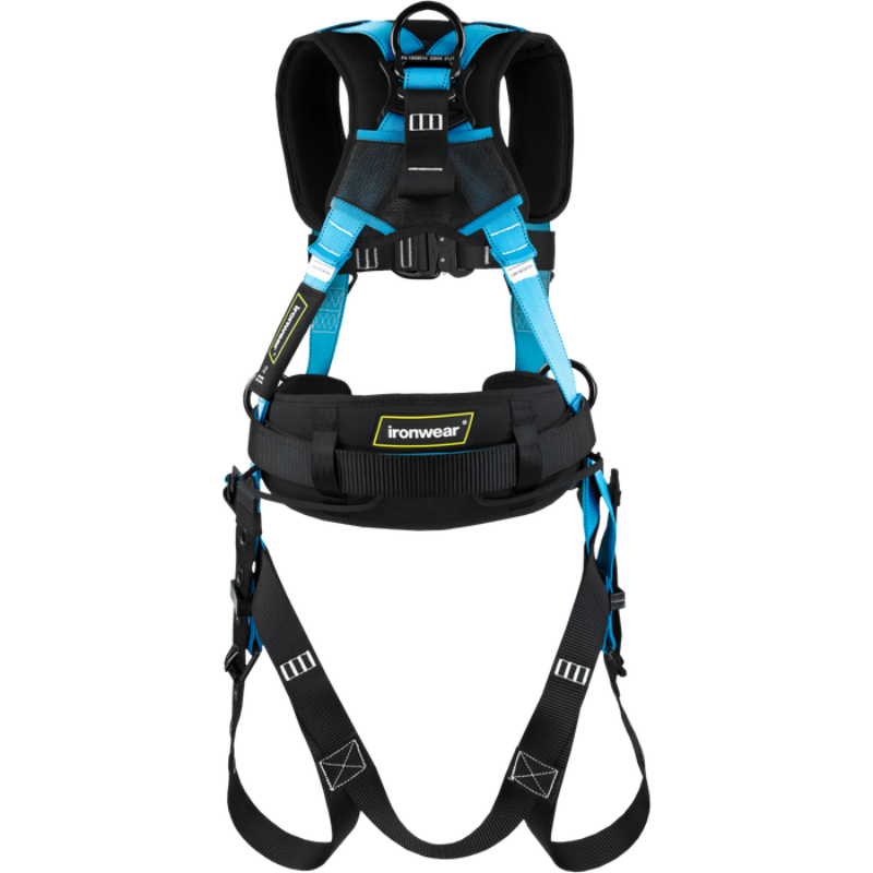 Premium Full Body Harness with Heavy Duty Shoulder Pads and Adjustable Back Support Belt