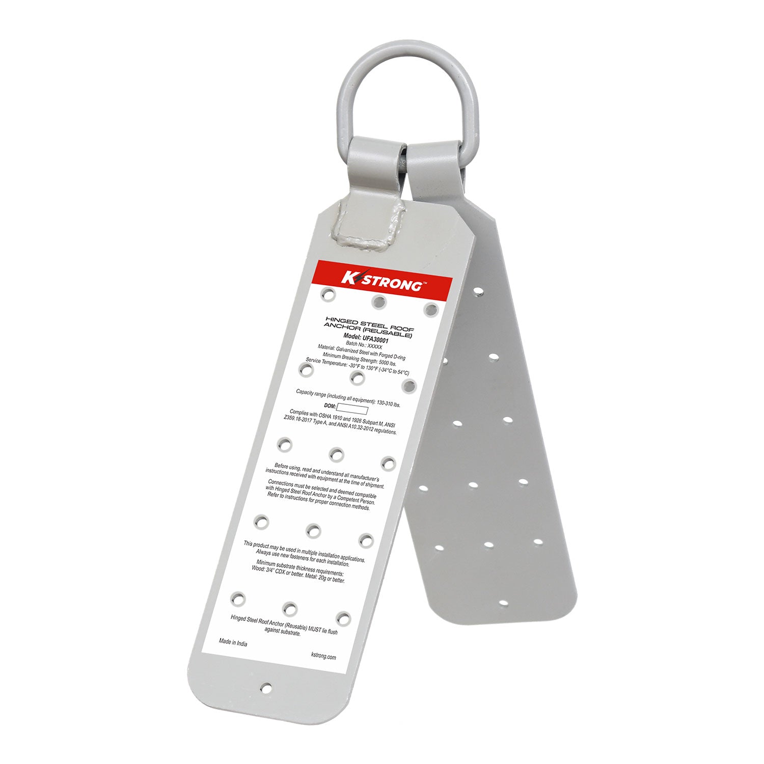 Hinged Reusable Steel Roof Anchor (ANSI)