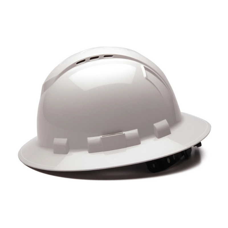 Pyramex Ridgeline Full Brim 4 Pt Hard Hats - Vented