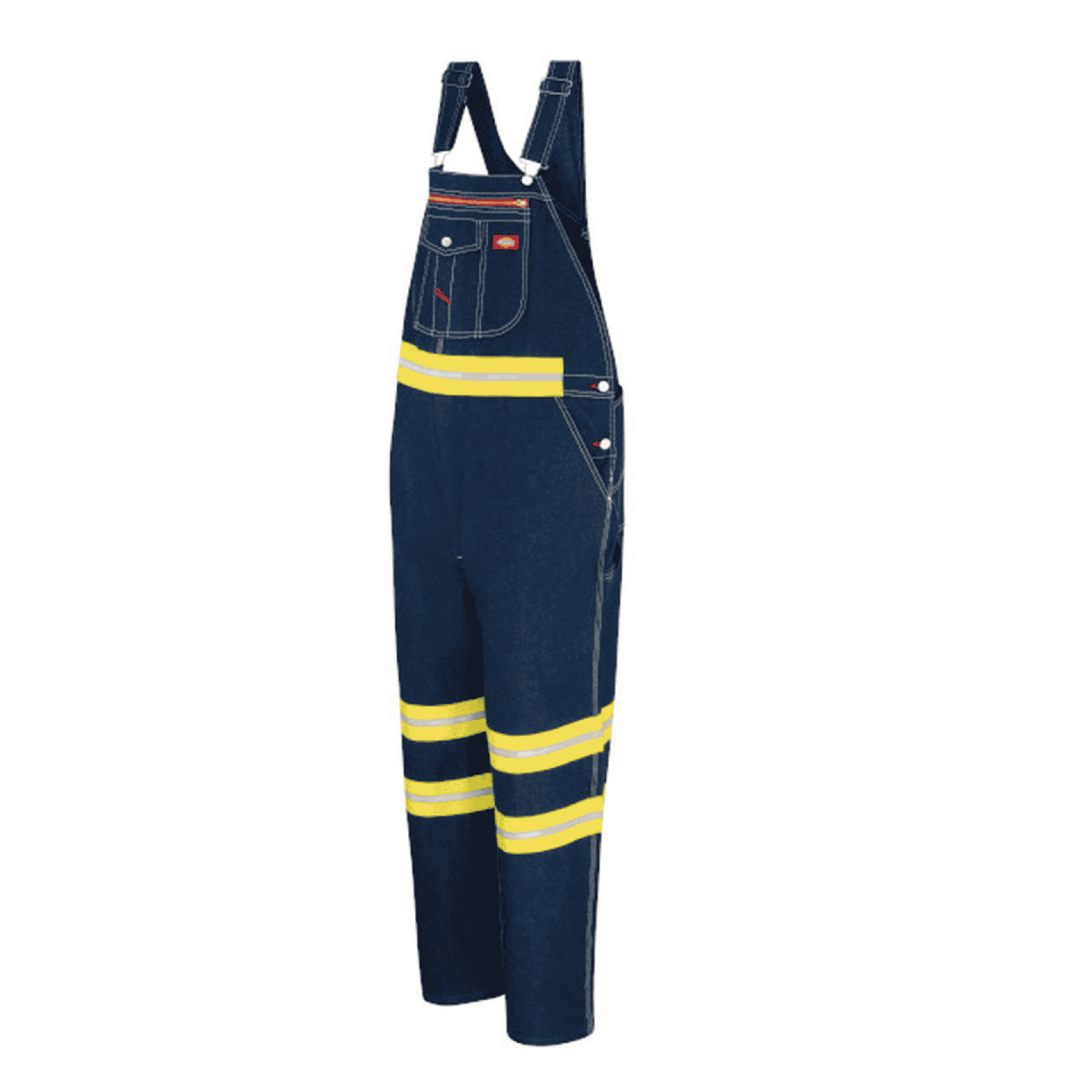 Enhanced Visibility Denim Bib Overalls – 100% Cotton with Reflective Trim