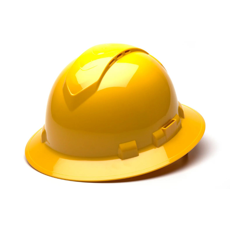 Pyramex Ridgeline Full Brim 4 Pt Hard Hats - Vented