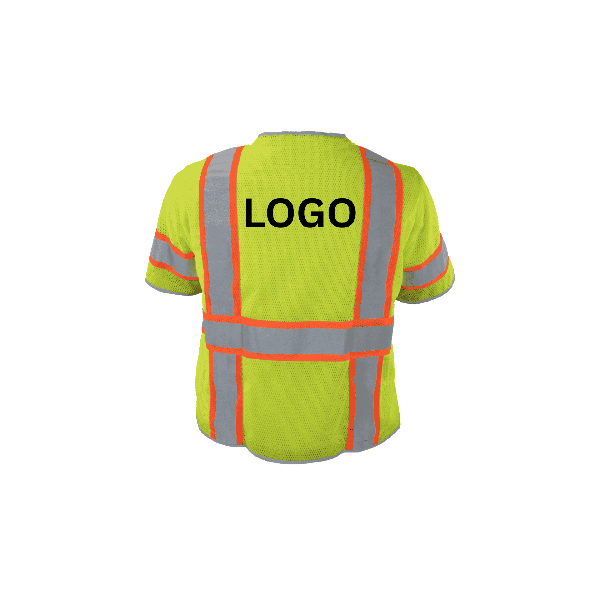Class 3 Lime Polyester Mesh Zipper Closure Safety Vest (6 Pockets)