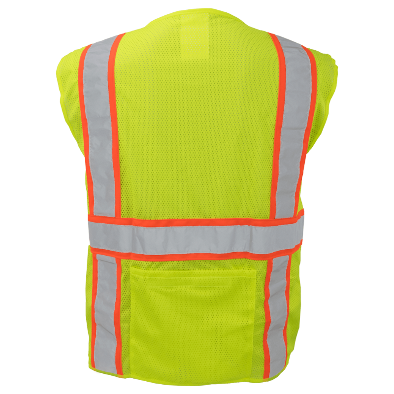 Lime Class 2 Flame Retardant Surveyor Vest with Zipper Front