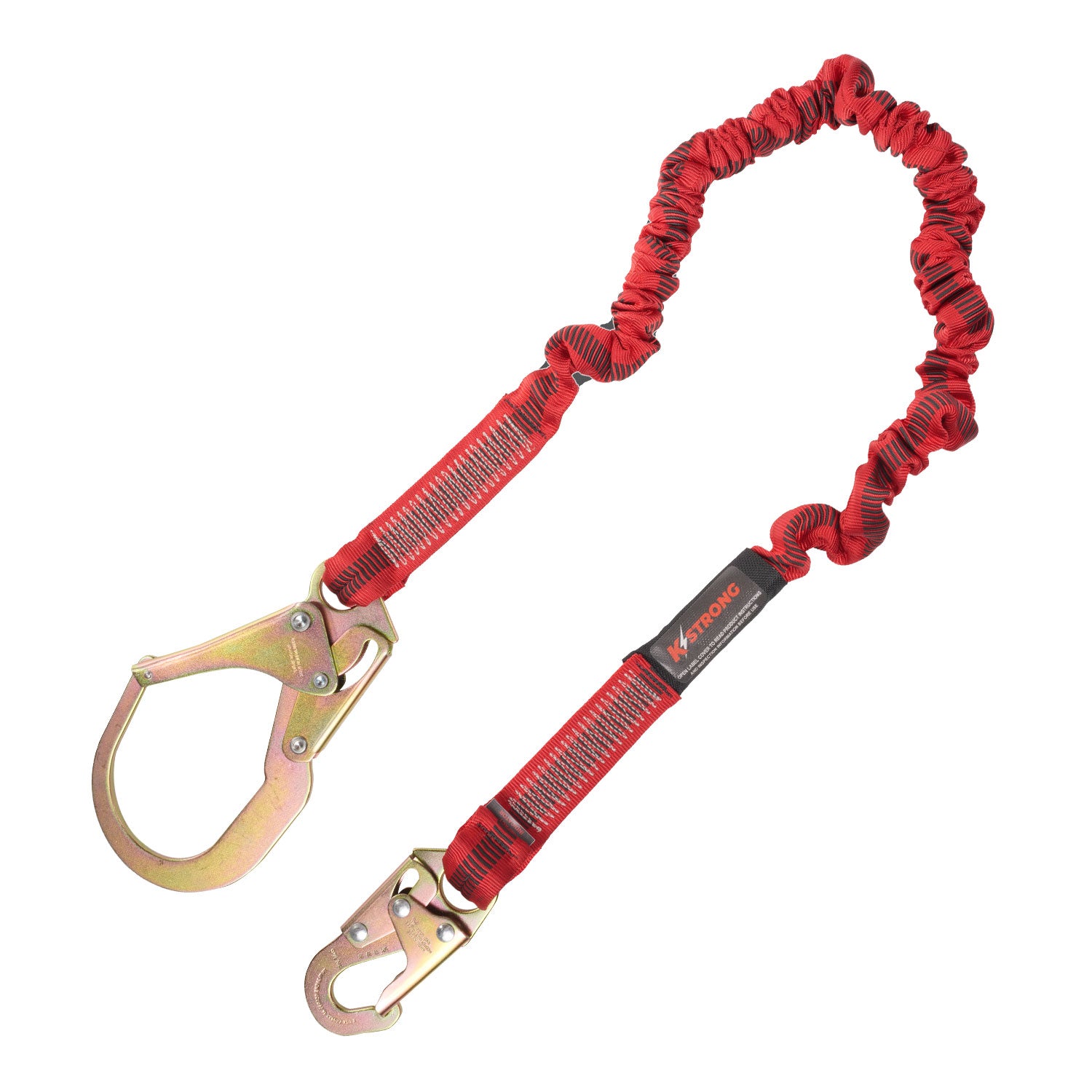 6 ft. Elasticated design shock absorbing lanyard with snap hook and rebar hook (ANSI)