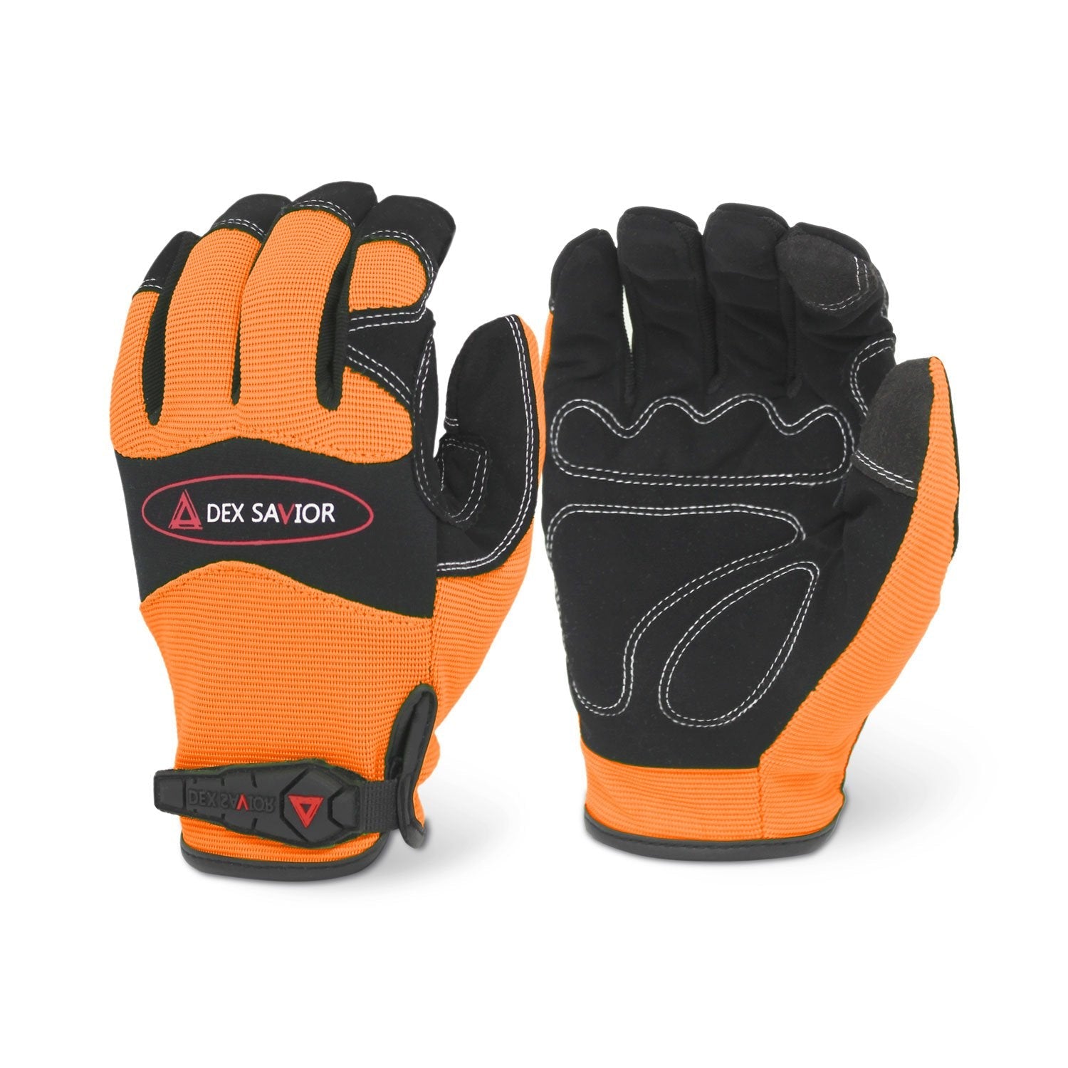 Single Pair - Dex Savior Hi Vis Orange Mechanic Glove