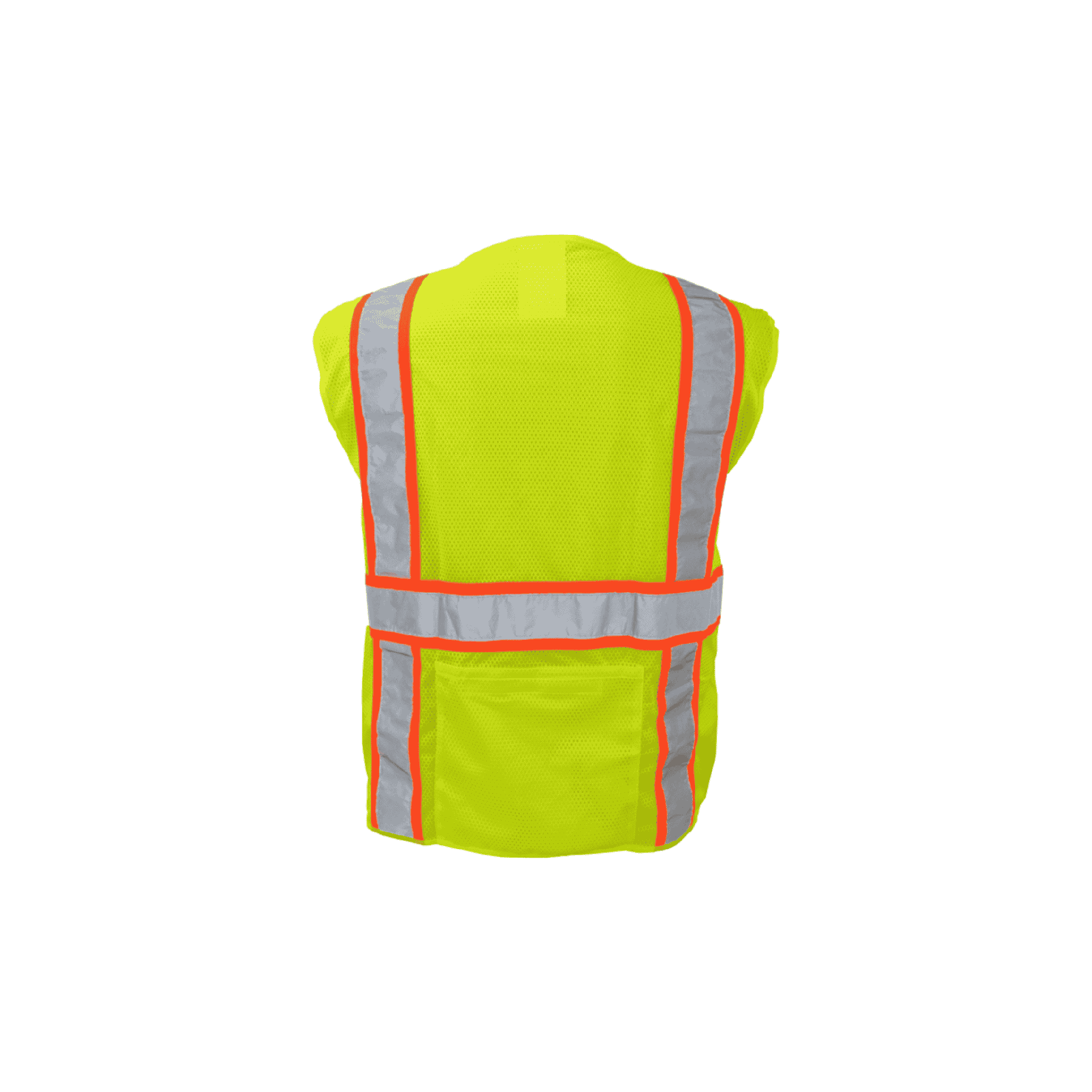 Class 2 Lime Surveyor Safety Vest with Fabric Front and Mesh Back
