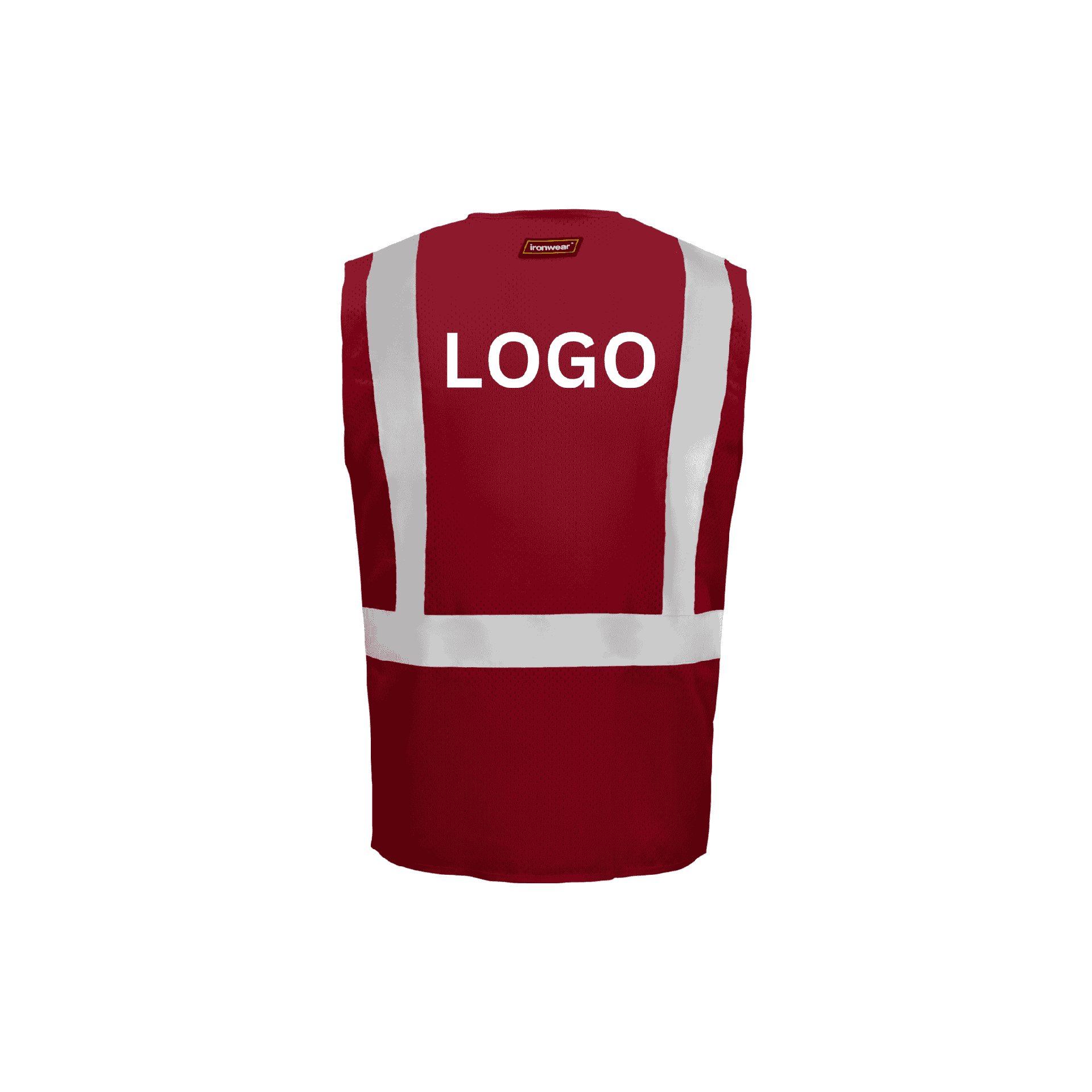 Red Economy Zipper Closure Vest