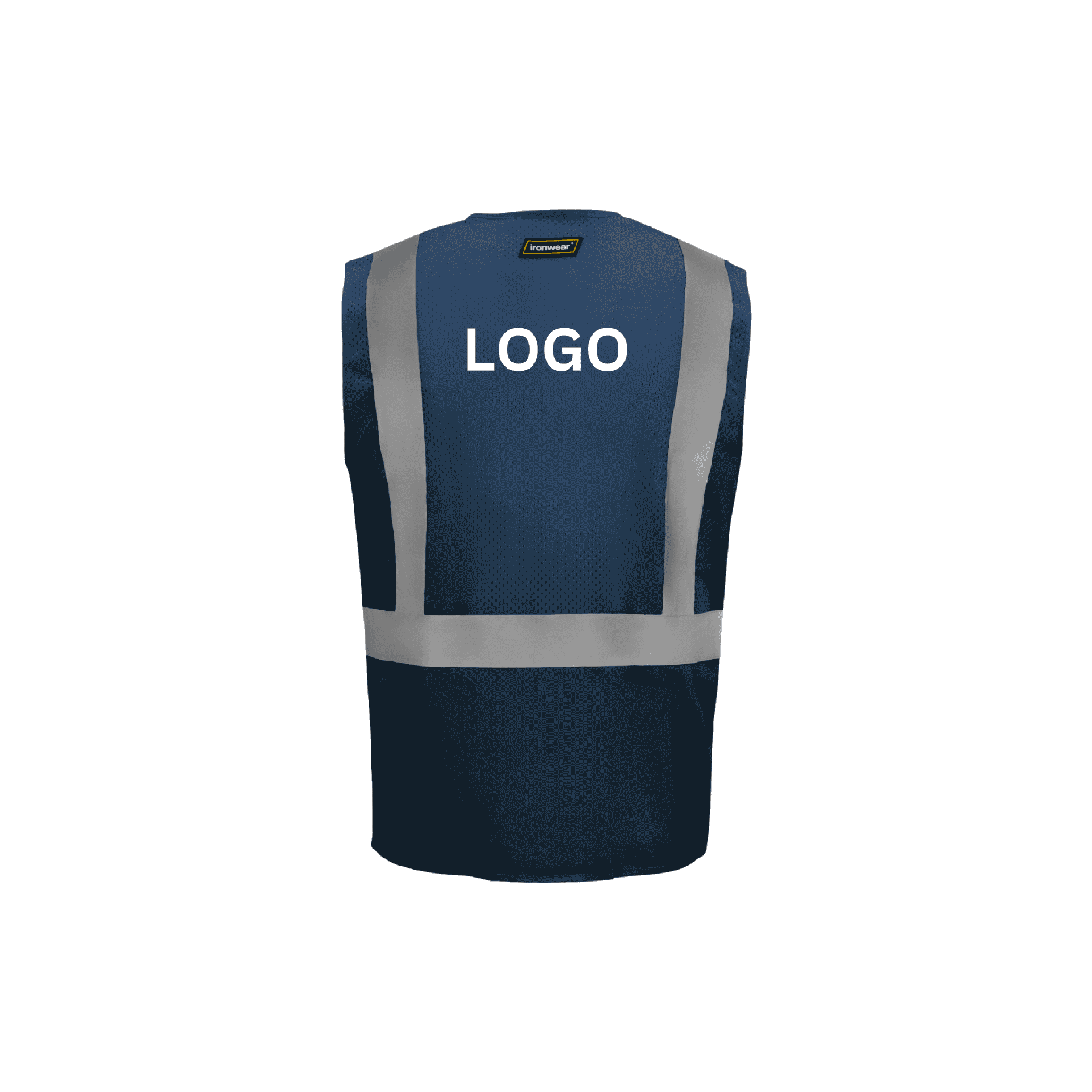 Blue Safety Vest with Suspender Pattern Reflective Tape