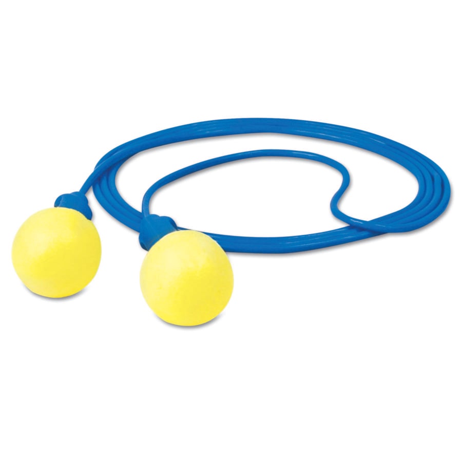 E-A-R™ Push-Ins Foam Earplug, Polyurethane, Blue/Yellow, Corded