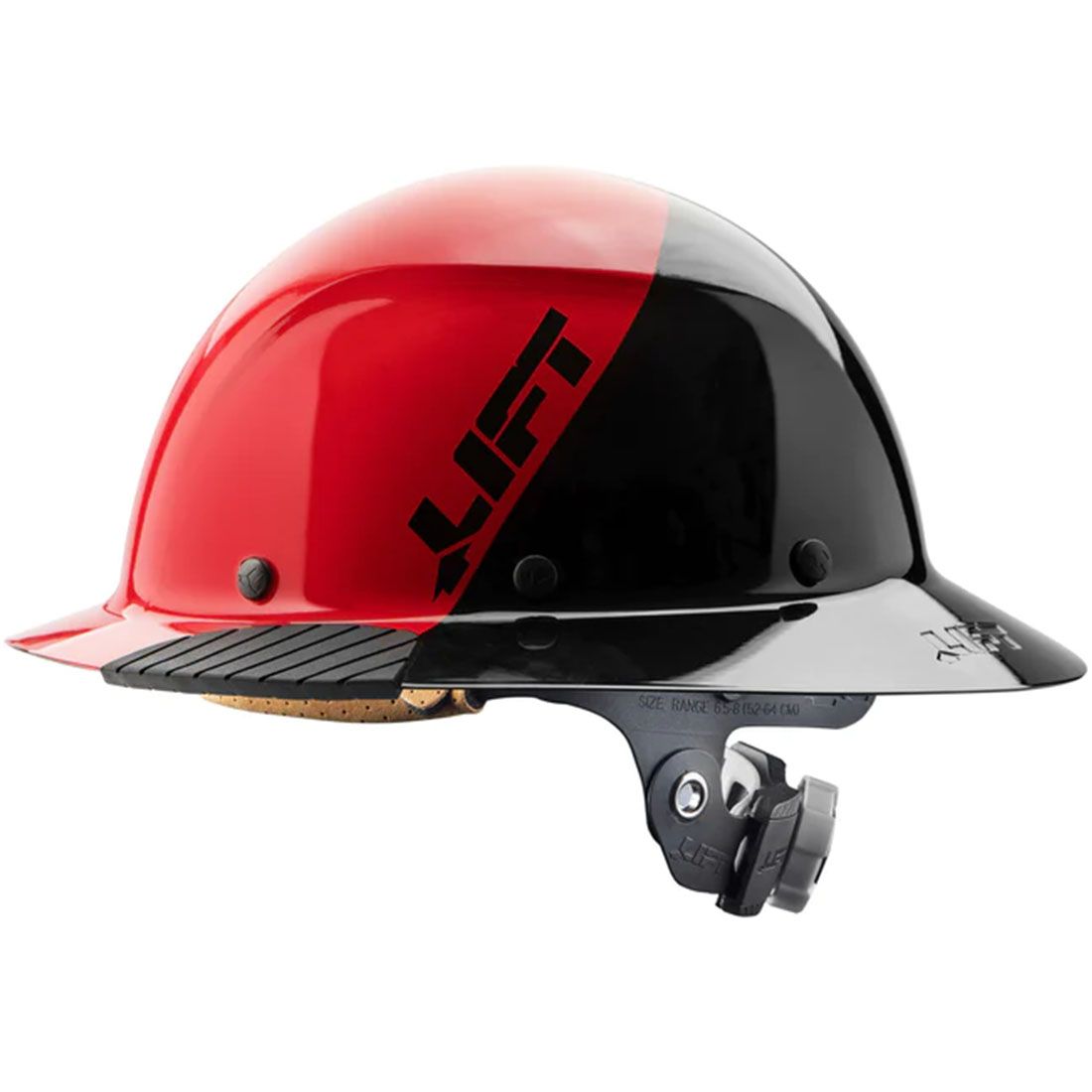 Lift DAX Fiber Resin Full Brim Hard Hat (50/50 Gloss Red/Black)