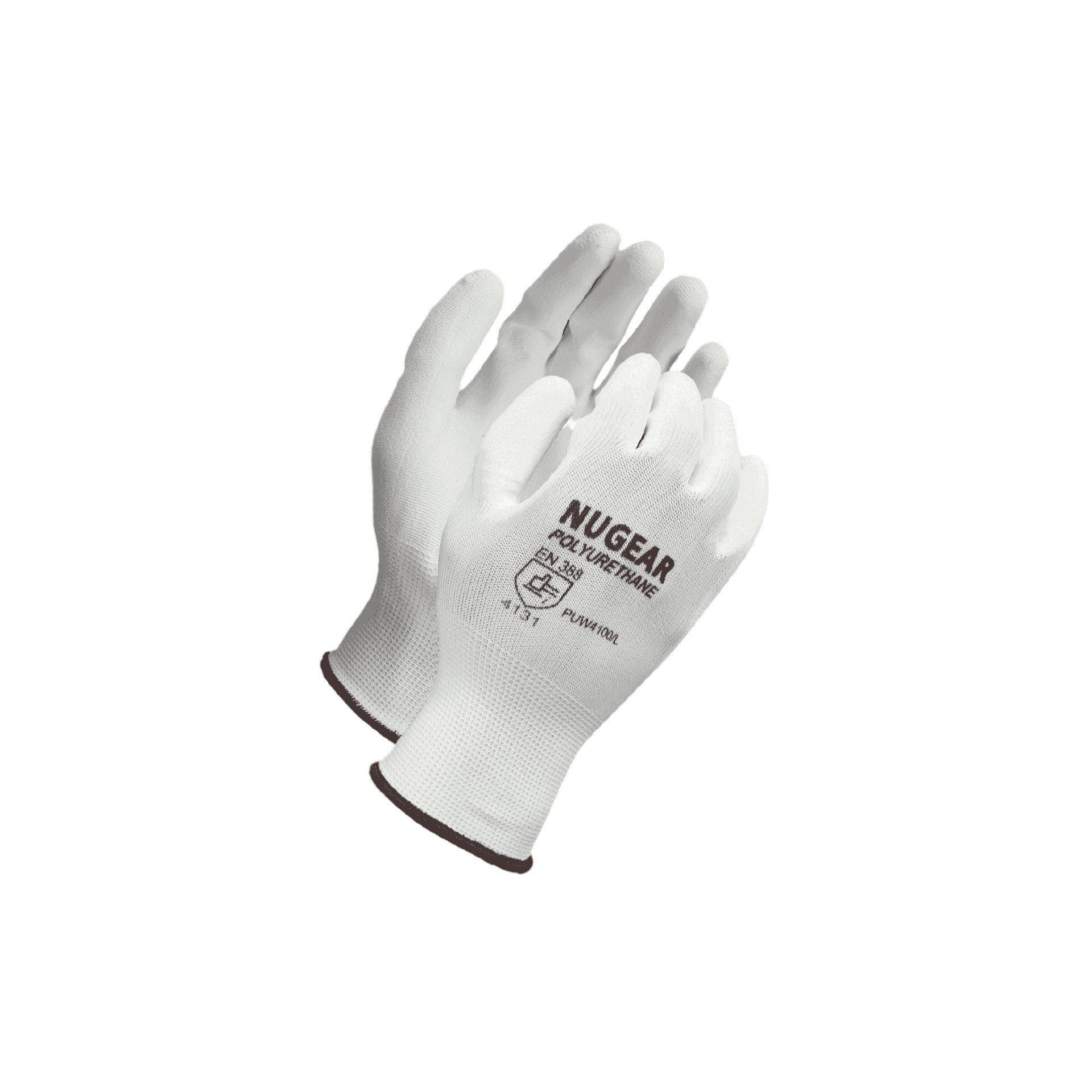 12 Pairs -White Polyurethane Coated Nylon Gloves