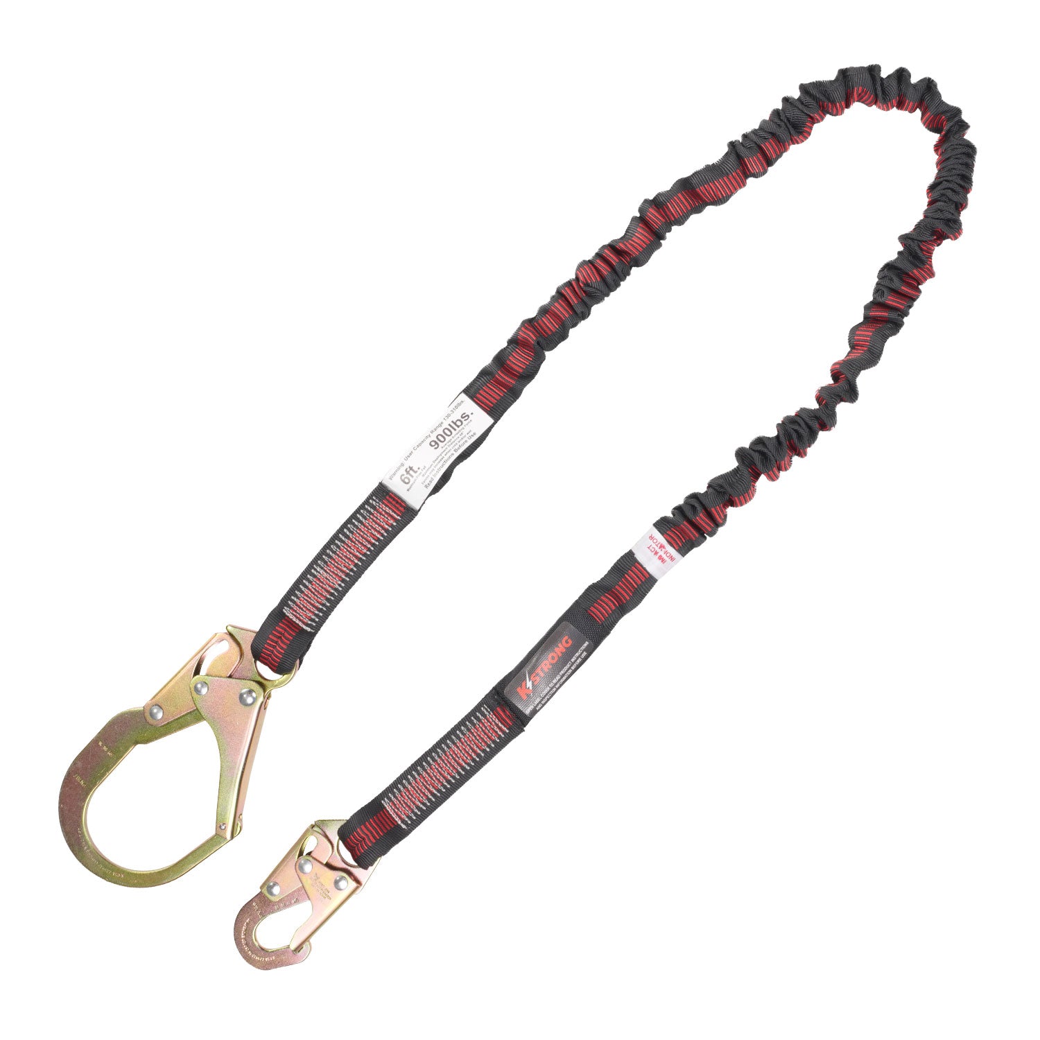 6 ft. Internal design shock absorbing lanyard with snap hook and rebar hook (ANSI)