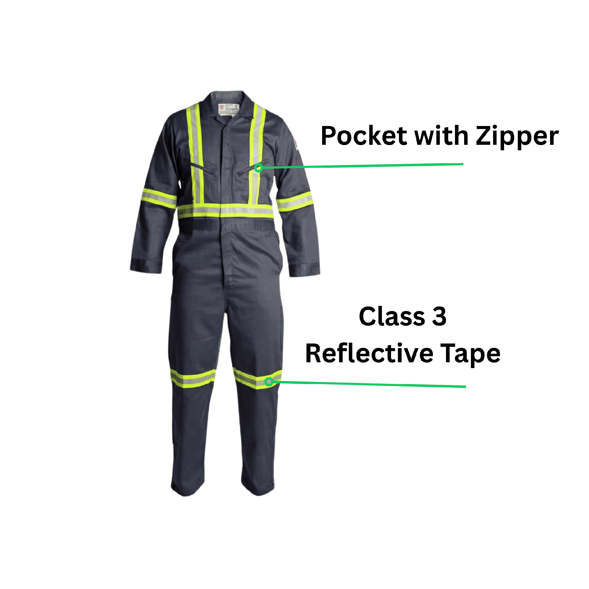 FR Coveralls – Gray NFPA 70E CAT 2 Flame-Resistant Coveralls with ANSI Class 3 Visibility