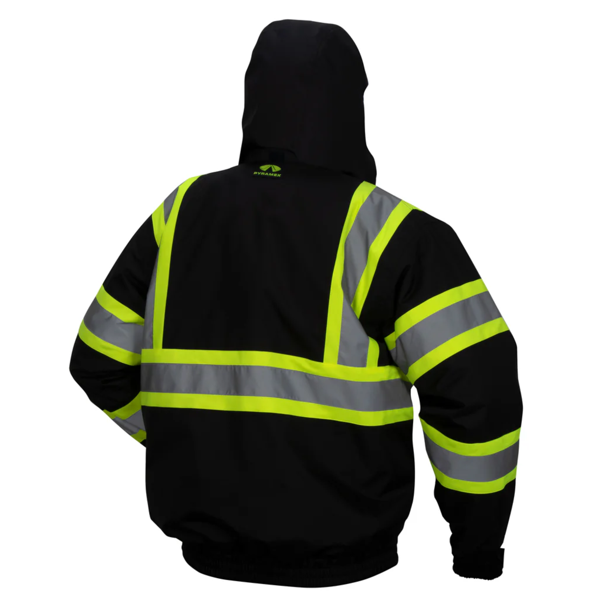 Black Waterproof Bomber Jacket with 2" Reflective Striping