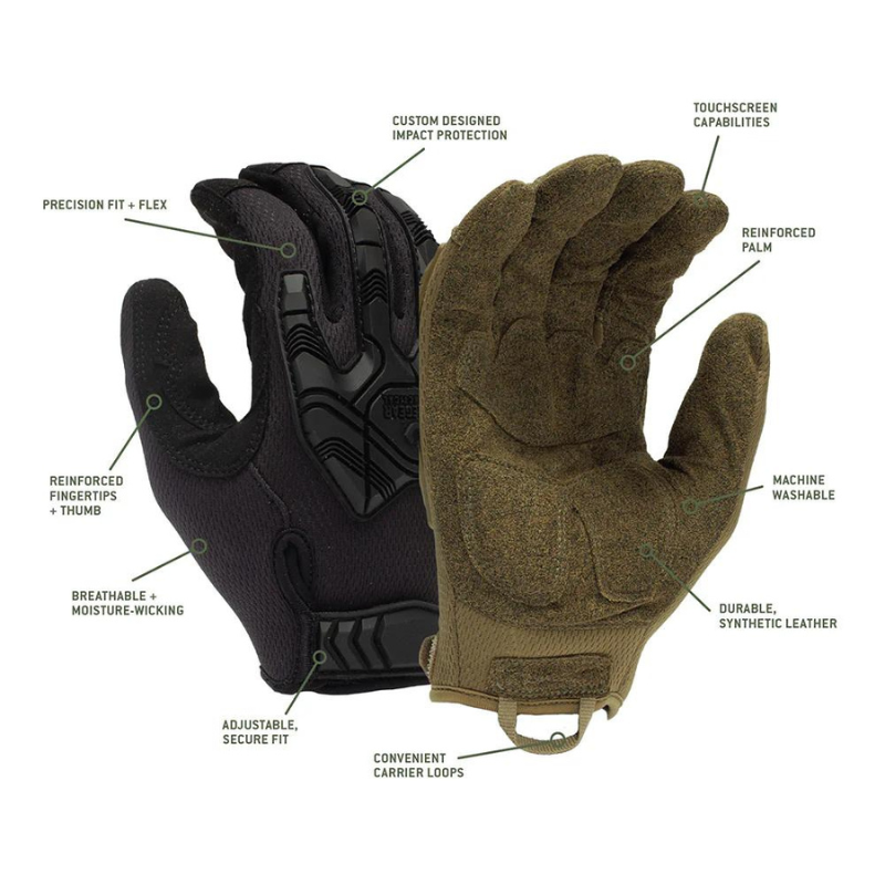 Single Pair - Black VG Tactical Heavy Duty Impact Operator H&L