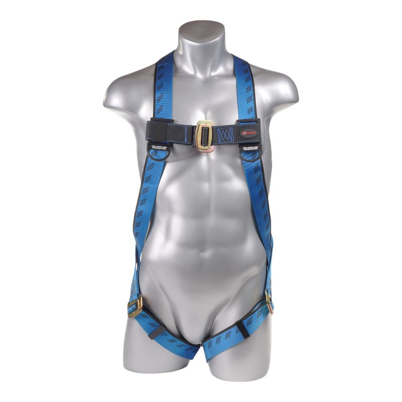 Essential 3-Point Full Body Harness, Dorsal D-Ring, MB Legs with 6′ Internal Design SAL with One Loop and Two Rebar Hooks , S-L Harness