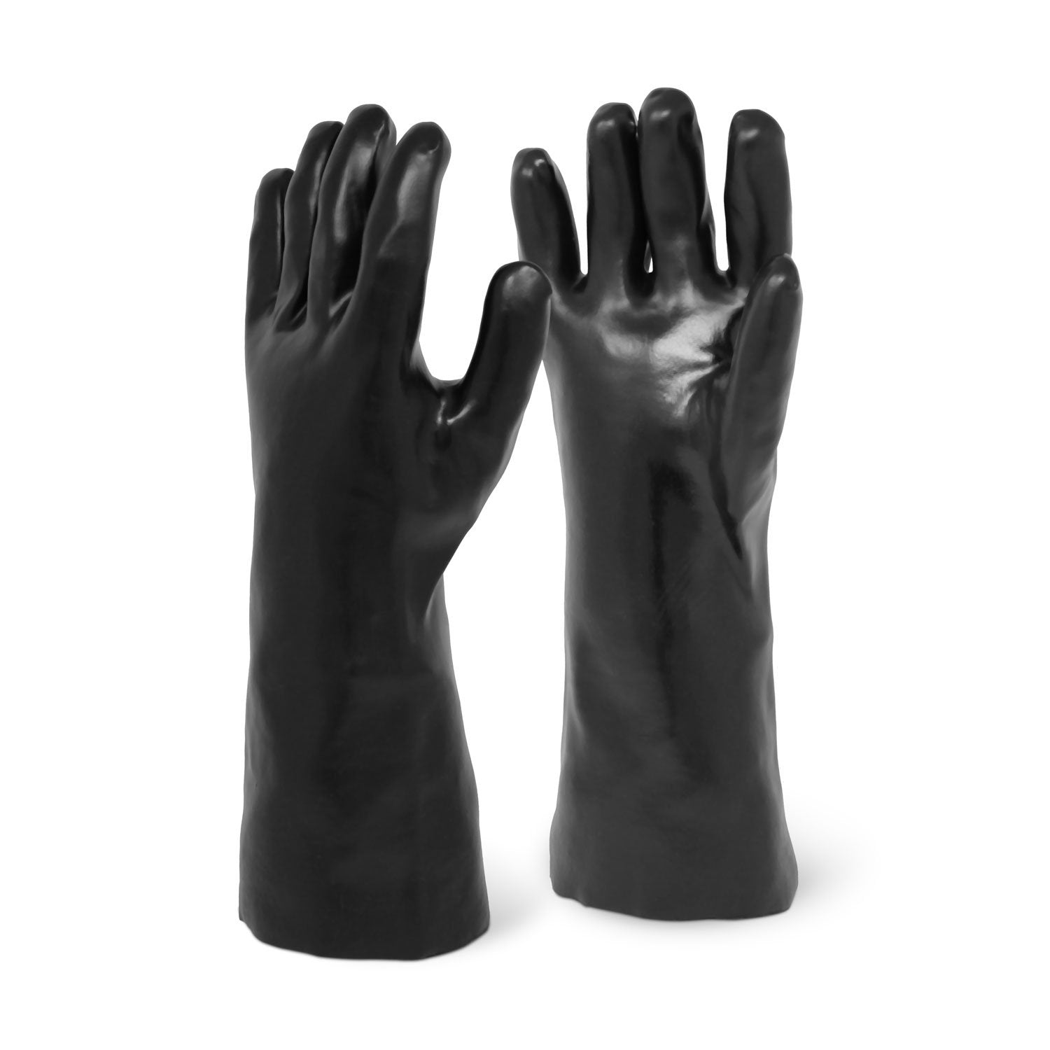 Single Pair - 14" Smooth Finish Black PVC Chemical Resistant Gloves