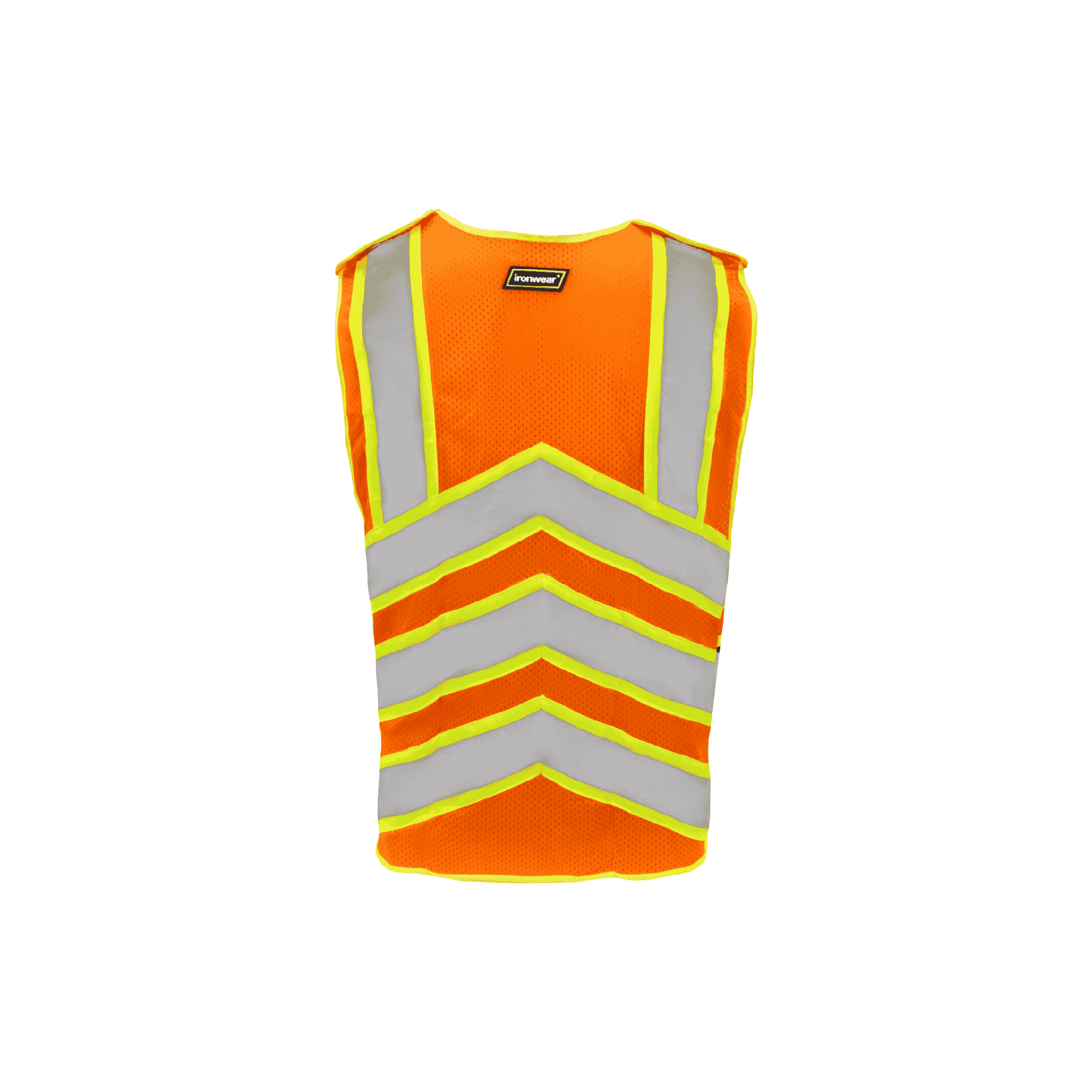 Class 2 Orange 5 Point Breakaway Safety Vest with Chevron Back Pattern